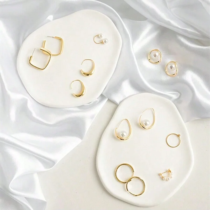 Travertine Tray Oval - 1PC Elegant White Jewelry Tray Perfect