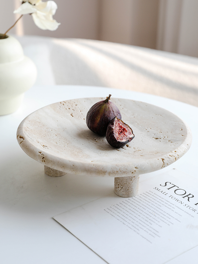 Travertine Tray Oval - Wabi Sabi Marble Reception Tray Decorative