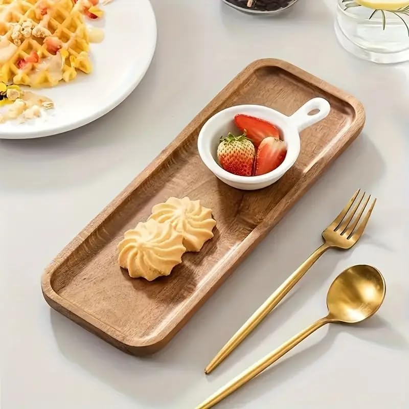 5pcs Acacia Wood Serving Tray  - Travertine Tray Oval ulasan dan harga