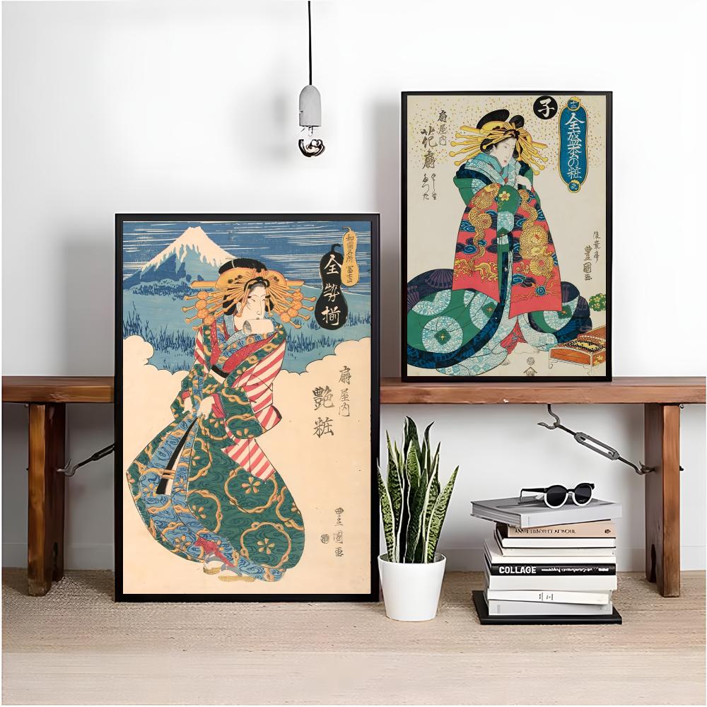 Retro Japanese geisha Poster M - Interior Design Minimalist ulasan dan harga