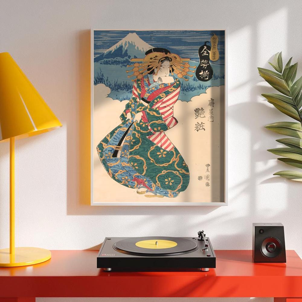 Retro Japanese geisha Poster M - Interior Design Minimalist ulasan dan harga