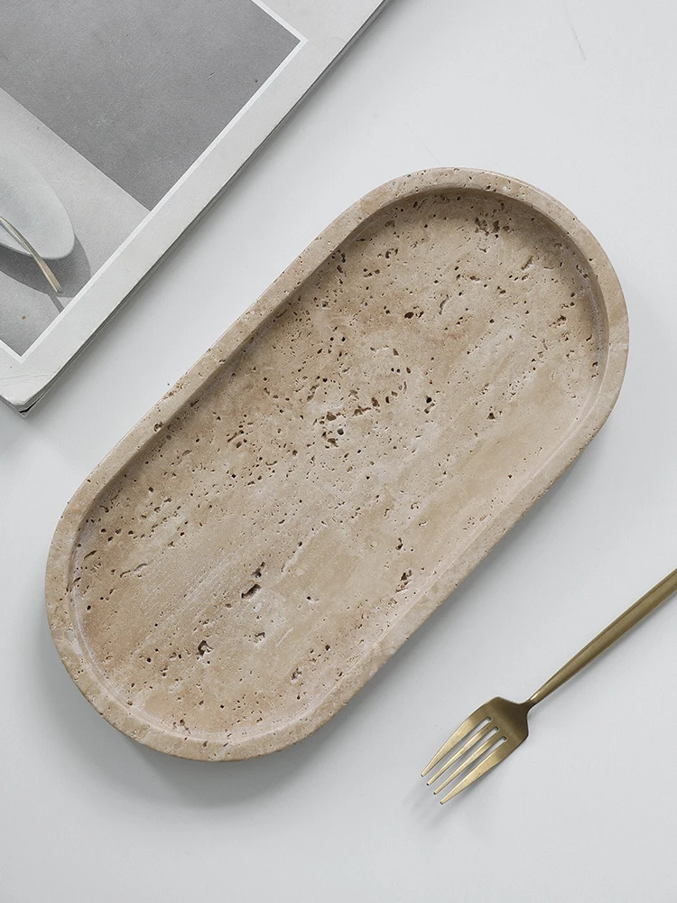 Minimalism Marble Tray for Per - Travertine Tray Oval ulasan dan harga
