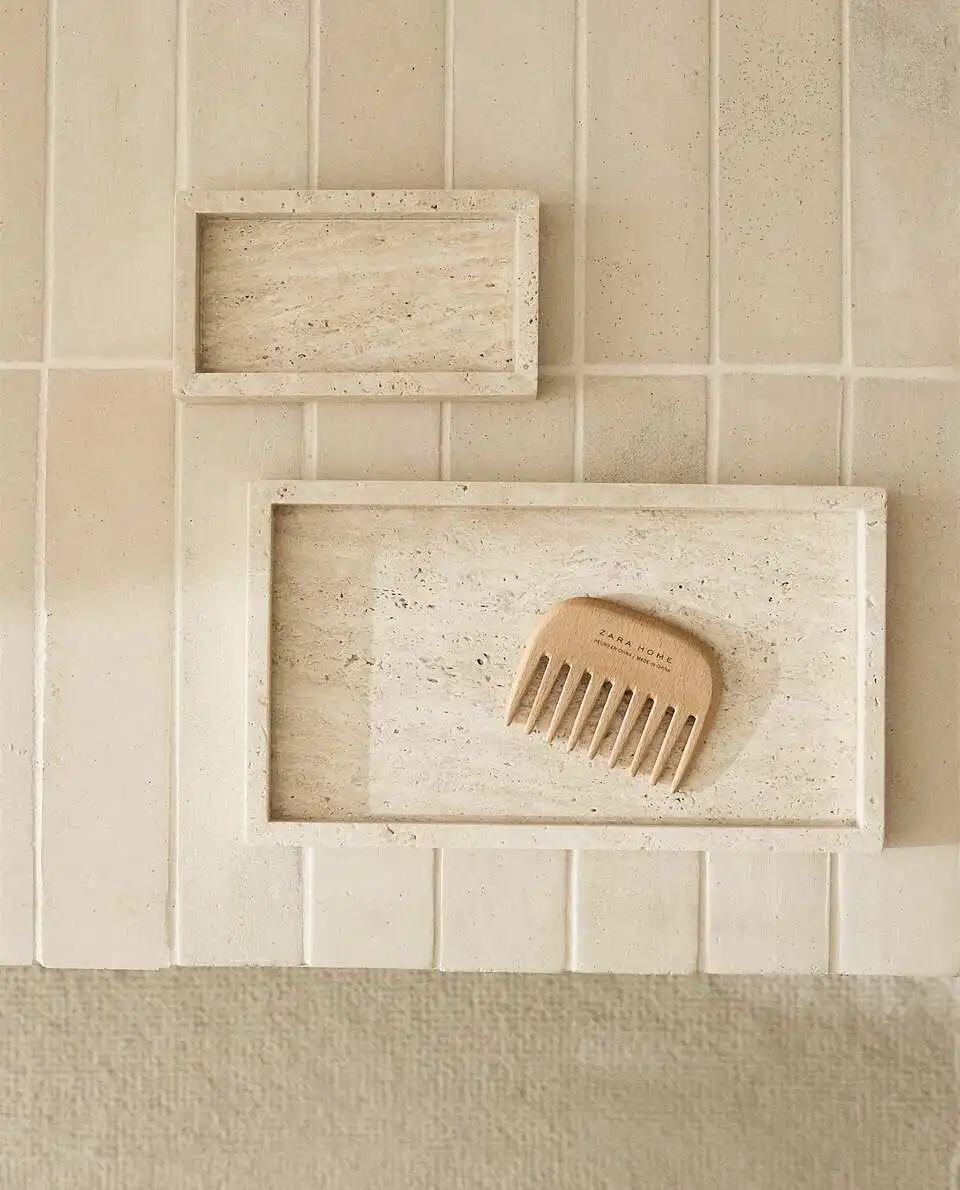Wabi-Sabi Style Yellow Travert - Travertine Tray Oval ulasan dan harga