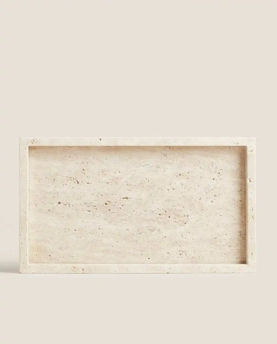 Wabi-Sabi Style Yellow Travert - Travertine Tray Oval ulasan dan harga