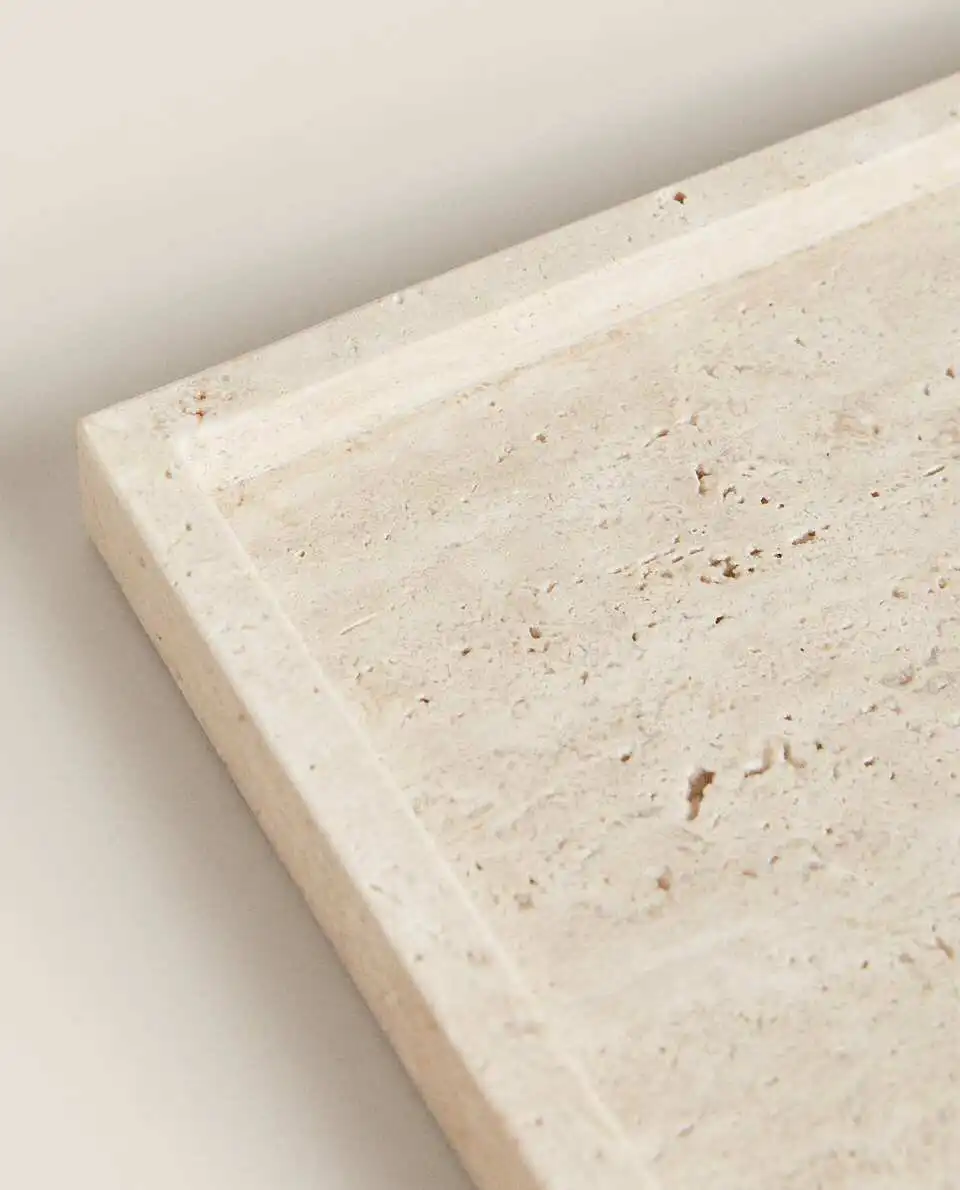 Wabi-Sabi Style Yellow Travert - Travertine Tray Oval ulasan dan harga