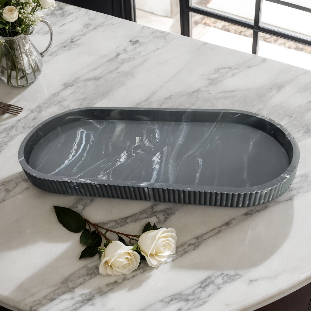 1-Piece Oval Vanity Tray, Coun - Travertine Tray Oval ulasan dan harga