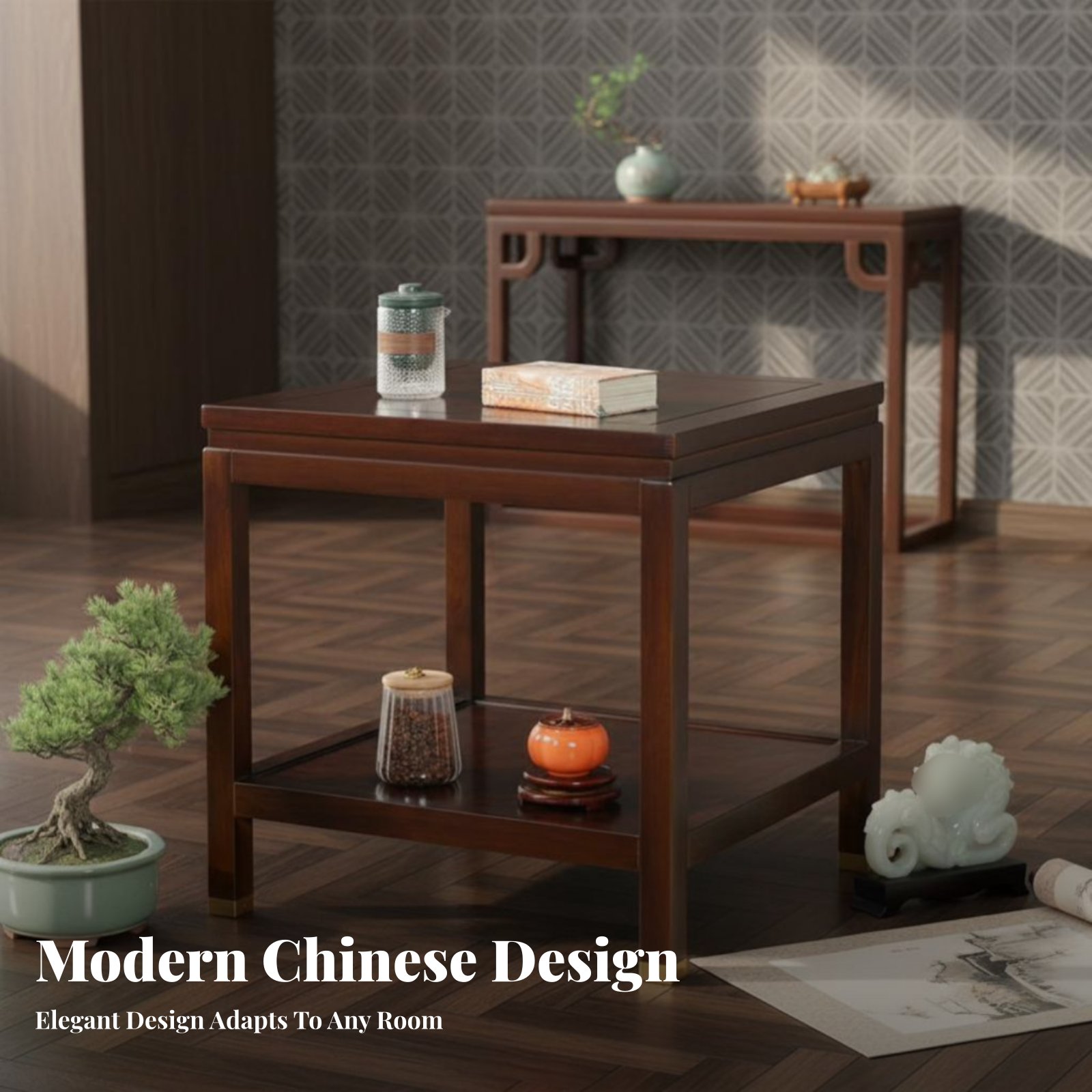 Dual-Level Square Table Minima - Interior Design Minimalist ulasan dan harga