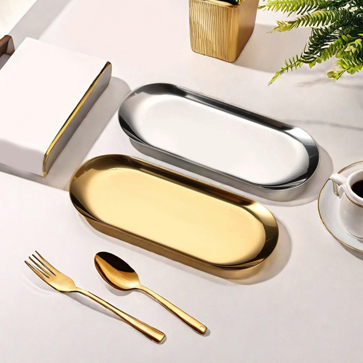 WORTHBUY Nordic Style Oval Ser - Travertine Tray Oval ulasan dan harga