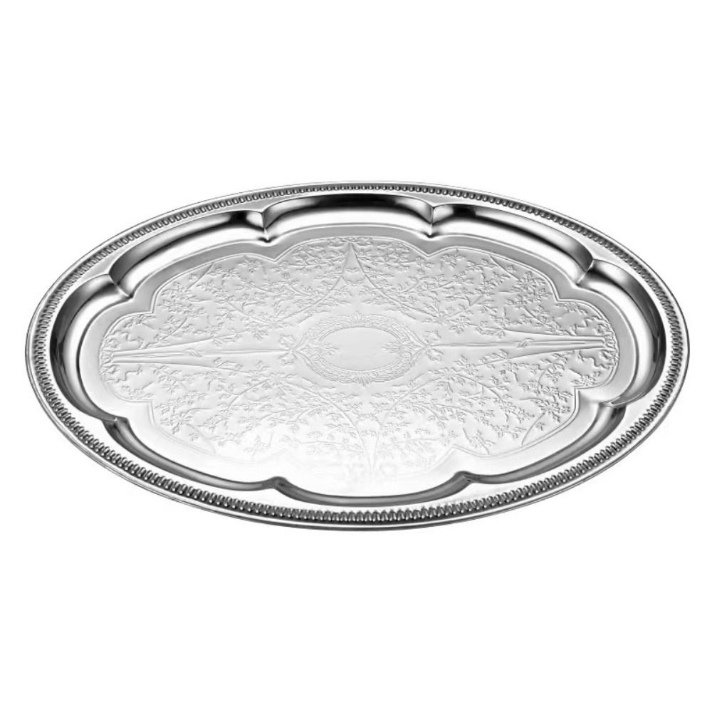 New Embossed Cake Tray Stainle - Travertine Tray Oval ulasan dan harga