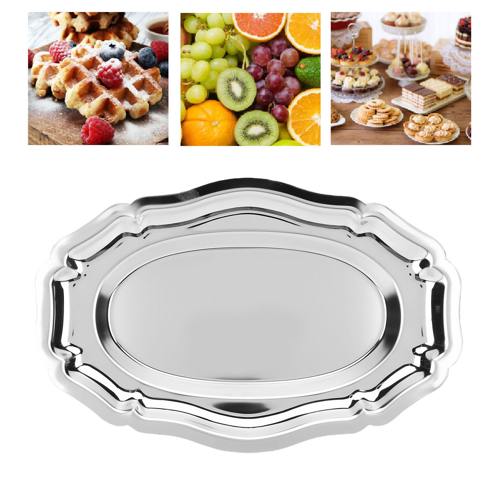 Serving Tray 304 Stainless Ste - Travertine Tray Oval ulasan dan harga