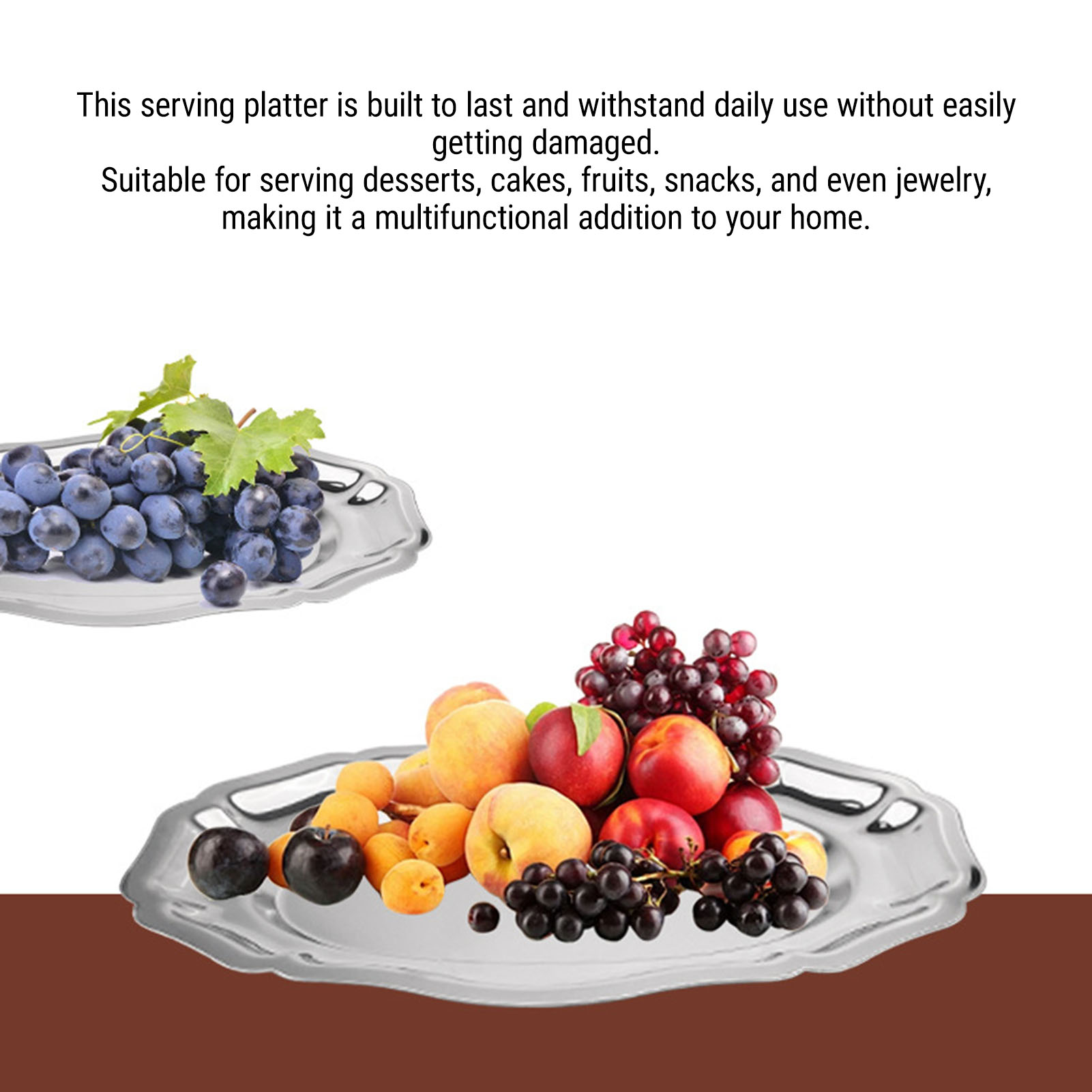 Serving Tray 304 Stainless Ste - Travertine Tray Oval ulasan dan harga