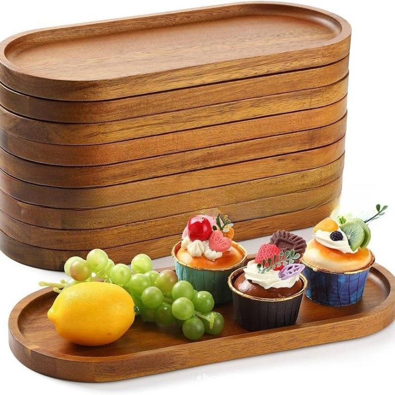 Wabi Sabi Style Acacia Wood De - Travertine Tray Oval ulasan dan harga